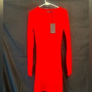 Brave Soul London Sweater Dress Size XS Stretch Red Knit Long Sleeve NWT